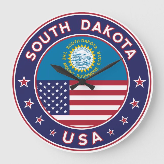 South Dakota Large Clock (Front)
