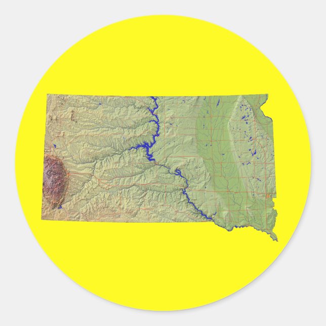 South Dakota Map Sticker (Front)