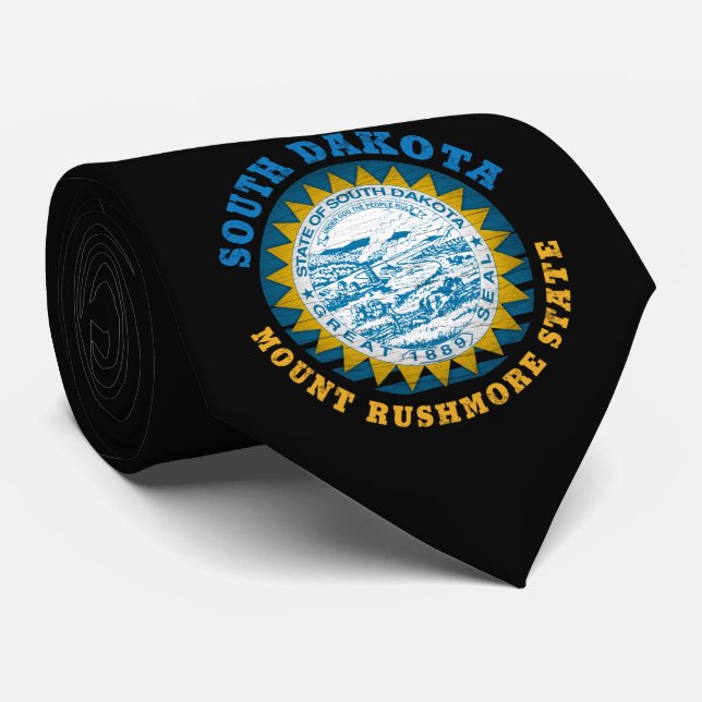 SOUTH DAKOTA MOUNT RUSHMORE STATE FLAG TIE (Rolled)