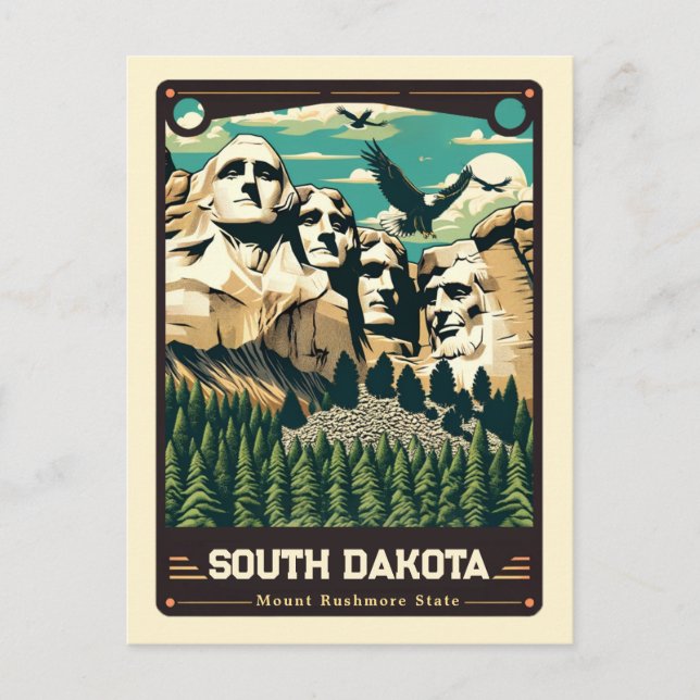 South Dakota | Patriotic Spirit Vintage Postcard (Front)