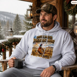 South Dakota Pheasant Hunt Slogan Outdoorsman Grey Hoodie