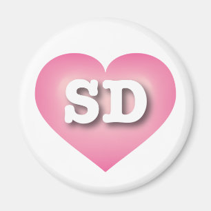 South Dakota Pink Fade Heart - Big Love Magnet