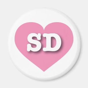 South Dakota Pink Heart - I love SD Magnet