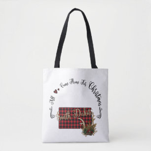 South Dakota Plaid All Come Home For Christmas Tote Bag
