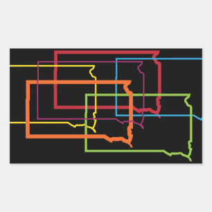 south dakota pride blur rectangular sticker