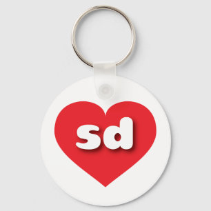 South Dakota red heart - I love sd Key Ring