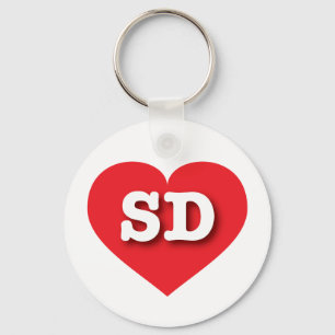 South Dakota Red Heart - I love SD Key Ring
