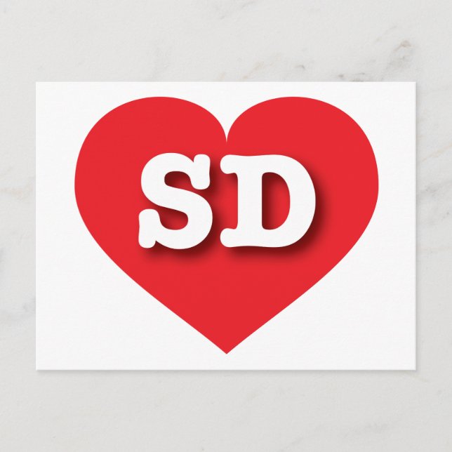 South Dakota Red Heart - I love SD Postcard (Front)