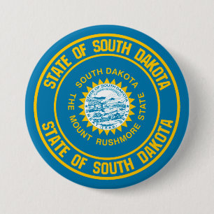 South Dakota Round Emblem 7.5 Cm Round Badge