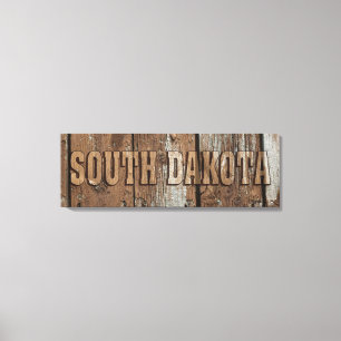 South Dakota rustic wood wall canvas sign