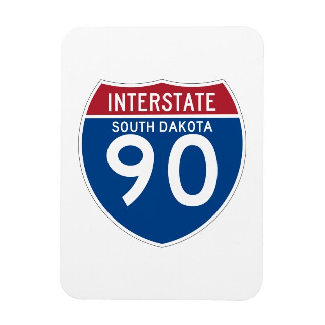 South Dakota SD I-90 Interstate Highway Shield - Magnet (Vertical)
