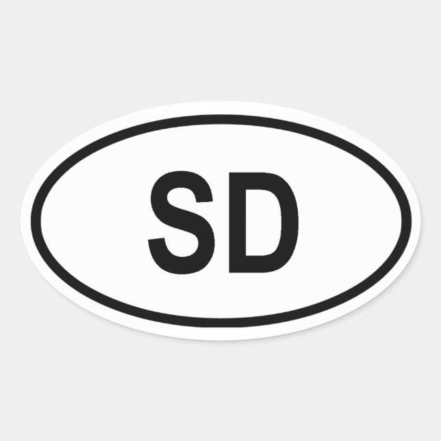 South Dakota "SD" Oval Sticker (Front)