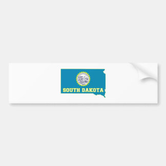 South Dakota State Flag and Map Bumper Sticker
