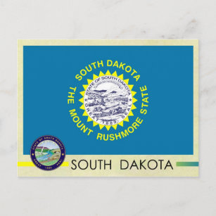 South Dakota State Flag and Seal Postcard