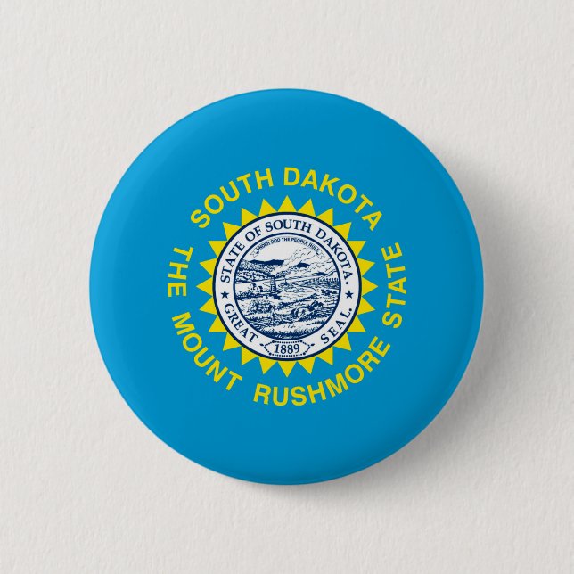 South Dakota State Flag Design 6 Cm Round Badge (Front)