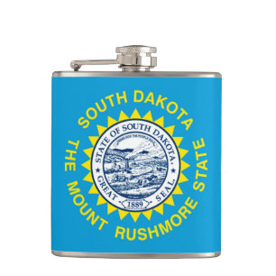 South Dakota State Flag Design Hip Flask