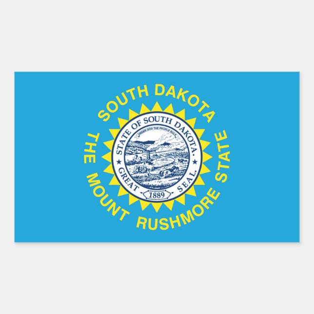 South Dakota State Flag Design Rectangular Sticker (Front)