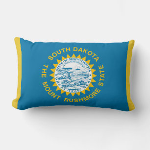 South Dakota State Flag Print Patriotic Lumbar Cushion