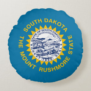 South Dakota State Flag Round Cushion