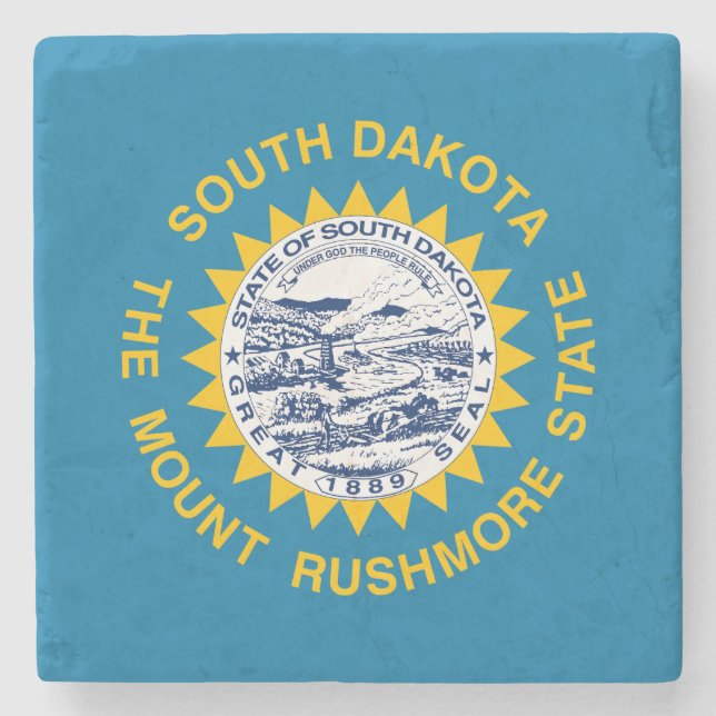 South Dakota State Flag Stone Coaster (Front)