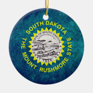 South Dakotan Flag Ceramic Tree Decoration