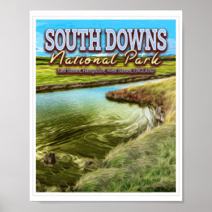 SOUTH DOWNS NATIONAL PARK - EAST SUSSEX ENGLAND POSTER