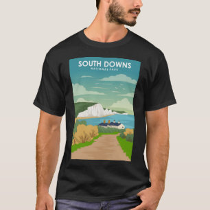 South Downs National Park England Travel Poster T-Shirt