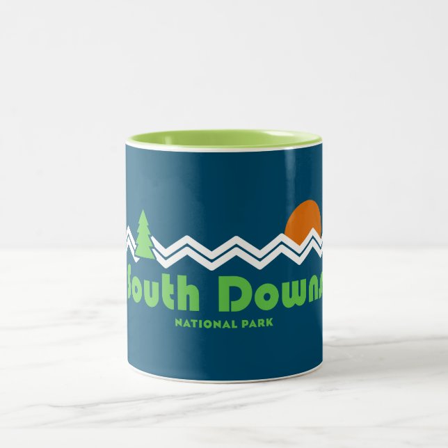 South Downs National Park Retro Two-Tone Coffee Mug (Center)