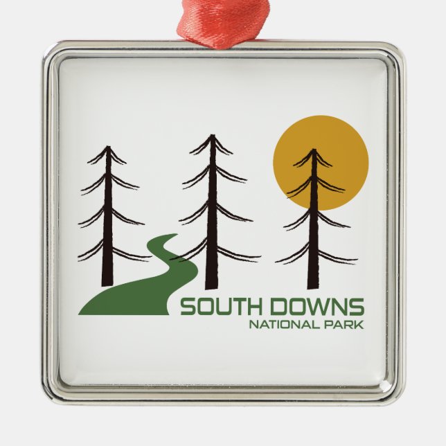 South Downs National Park Trail Metal Tree Decoration (Front)
