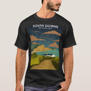 South Downs National Park Vintage Minimal Retro Tr T-Shirt