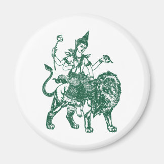 SOUTH EAST ASIAN SITTING BUDDHA ON LION MAGNET
