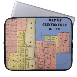 South Elgin Illinois Clintonville Map Art 1871 Laptop Sleeve