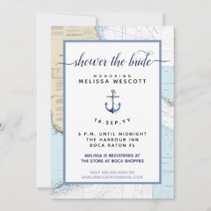 South Florida Authentic Nautical Bridal Shower Invitation