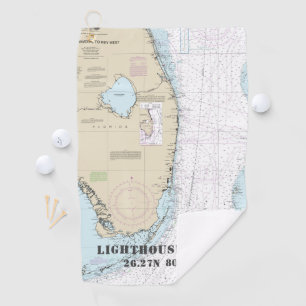 South Florida Nautical Chart Latitude Longitude Golf Towel