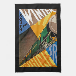 South For Winter Sunshine Tea Towel