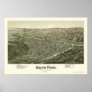 South Fork, PA Panoramic Map - 1900 Poster