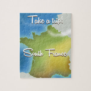 South France Map travel poster Jigsaw Puzzle