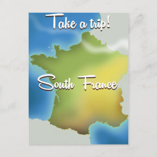 South France Map travel poster Postcard