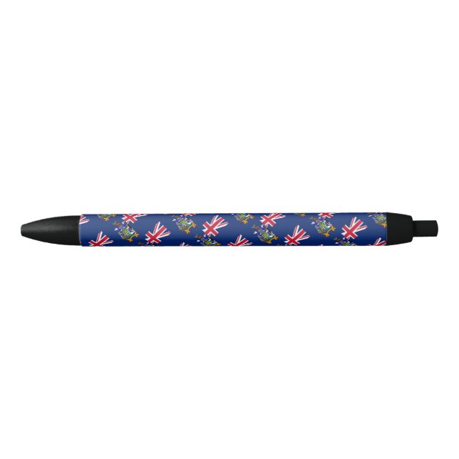 South Georgia and South Sandwich Islands Flag Ball Black Ink Pen (Front)