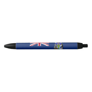 South Georgia and the South Sandwich Islands Flag Black Ink Pen