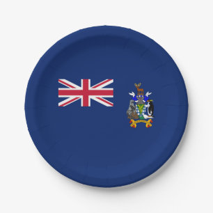 South Georgia and the South Sandwich Islands Flag Paper Plate