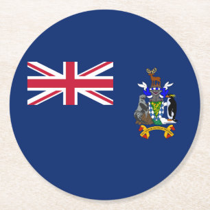 South Georgia and the South Sandwich Islands Flag Round Paper Coaster