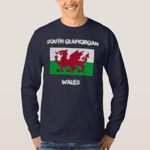 South Glamorgan, Wales with Welsh flag T-Shirt