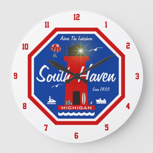 South Haven Lighthouse Large Clock (Front)