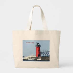 South Haven Lighthouse Large Tote Bag