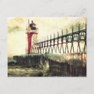 South Haven Michigan Lighthouse Postcard