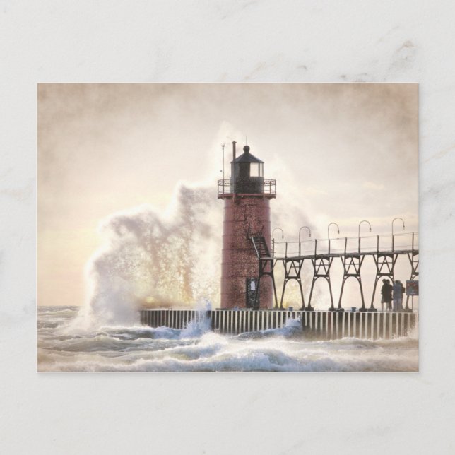 South Haven Michigan Lighthouse Postcard (Front)