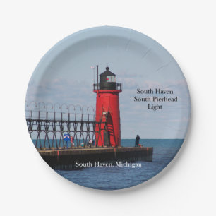 South Haven South Pierhead Light paper plate
