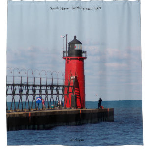 South Haven South Pierhead Light shower curtain
