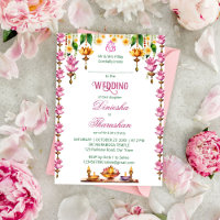 South Indian wedding lotus lamp garlands template